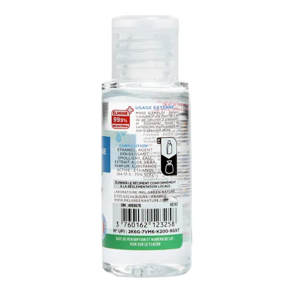 MKL gel hydroalcoolique à l'aloe vera
