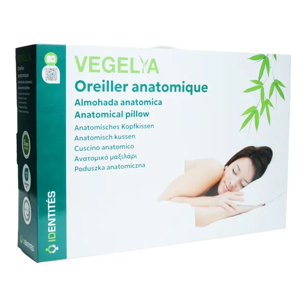 Oreiller au charbon de bambou Végélya 55 x 37 cm