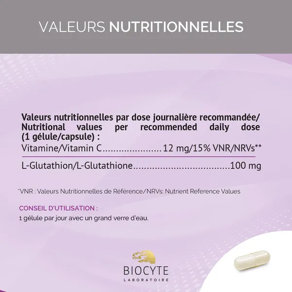 Glutathion Liposomal gélules Biocyte
