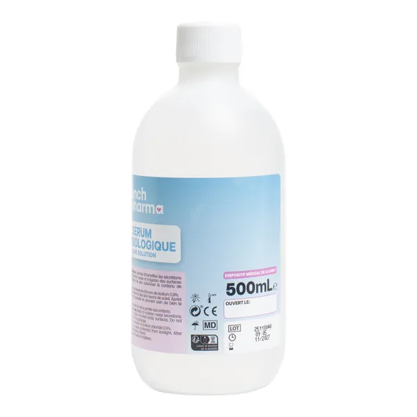 Sérum physiologique en bouteille