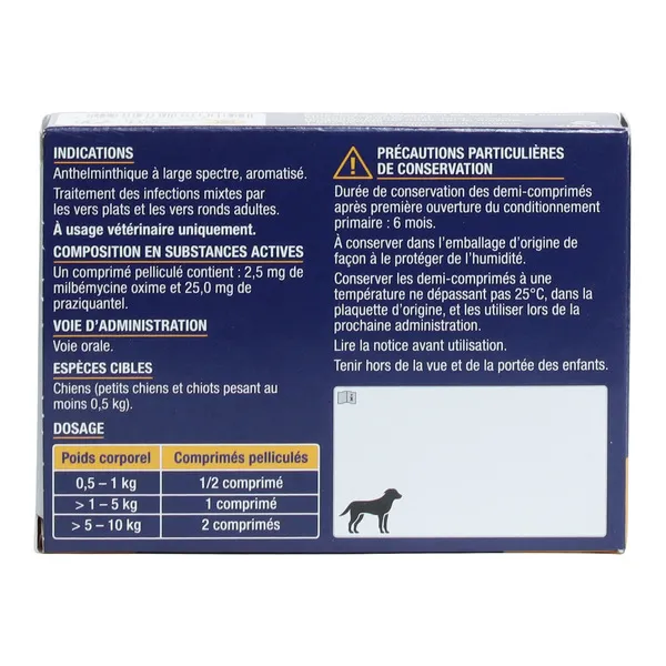 Milbémycine Praziquantel Viatris vermifuge chien