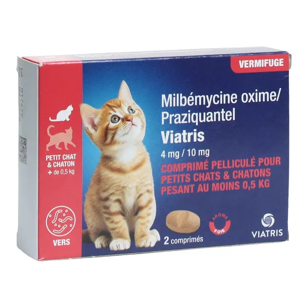 Milbémycine Praziquantel vermifuge chat