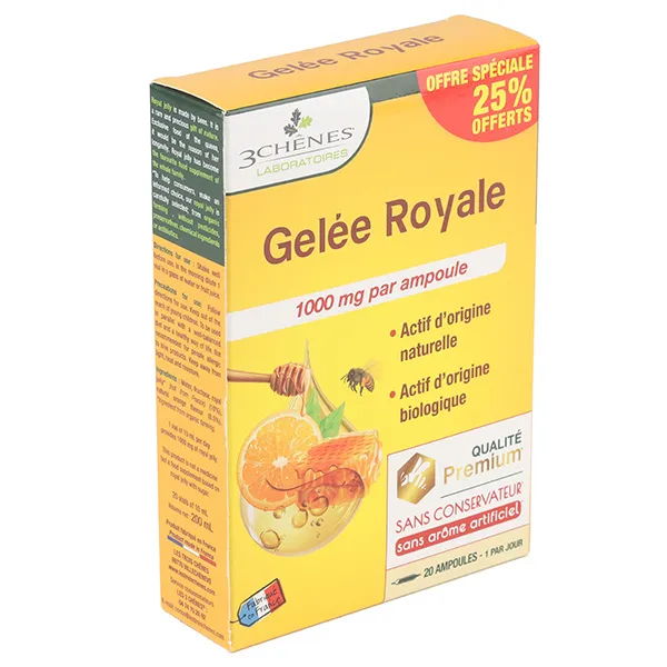 Les 3 Chênes Gelée Royale 1000 mg ampoules