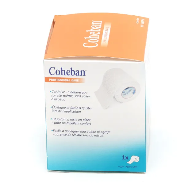 Solventum Coheban bande de contention cohésive 7 cm x 3 m
