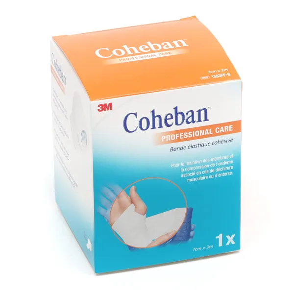 Solventum Coheban bande de contention cohésive 7 cm x 3 m