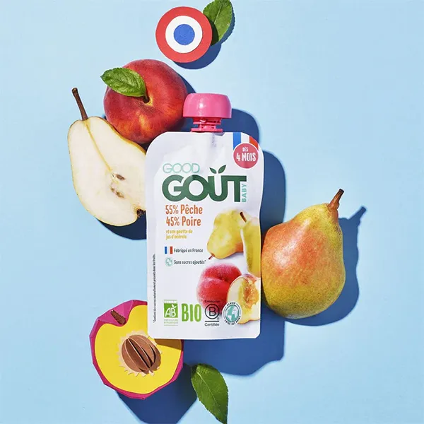 Good Goût compote pêche poire bio