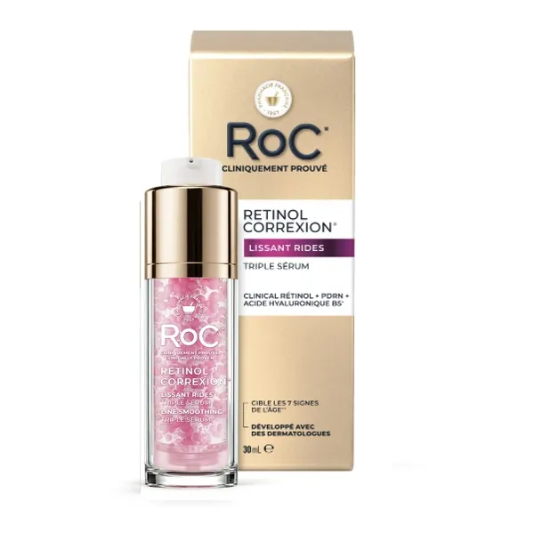 Roc Retinol Correxion Lissant rides Triple sérum