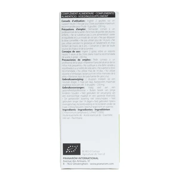Pranarom huile essentielle de Ravintsara Bio