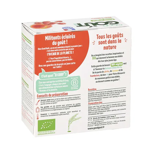 Good Goût brassé végétal pêche framboise bio