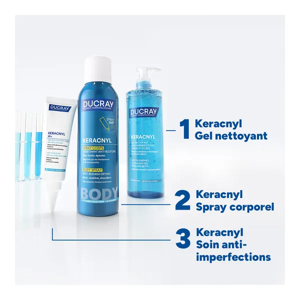 Ducray Keracnyl Spray corps asséchant anti boutons