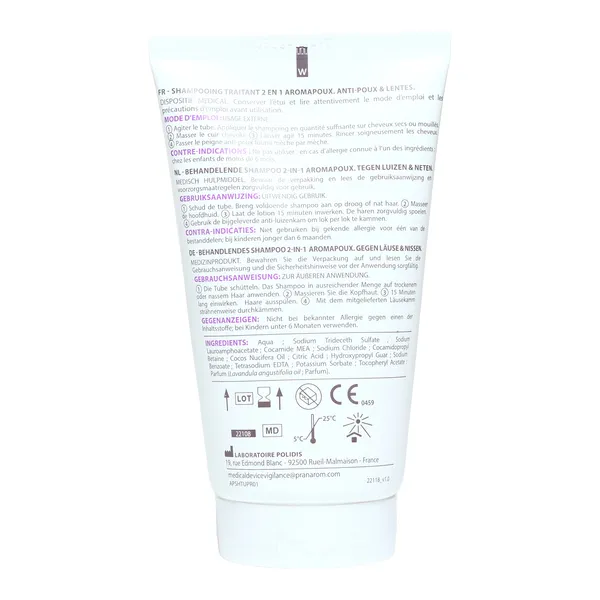 Pranarom Aromapoux shampooing traitant 2 en 1 anti poux et lentes