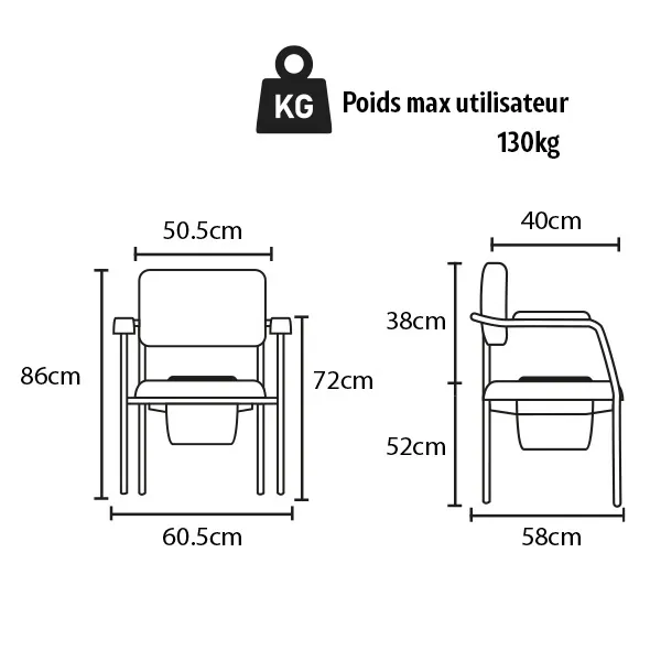 Chaise de toilette Open Kit Océan