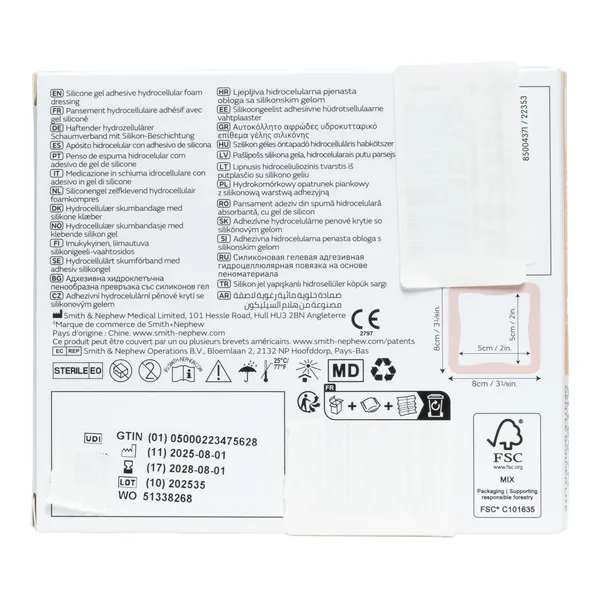 Allevyn Gentle Border Lite Carré pansement adhésif siliconé