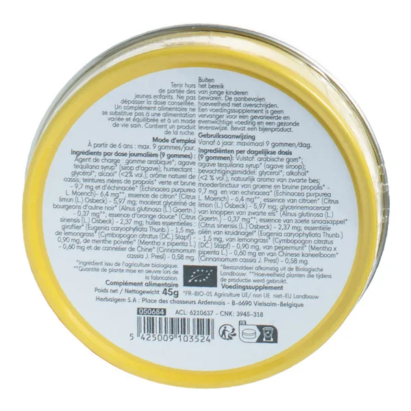 Herbalgem Propolis Junior Gorge bio gommes