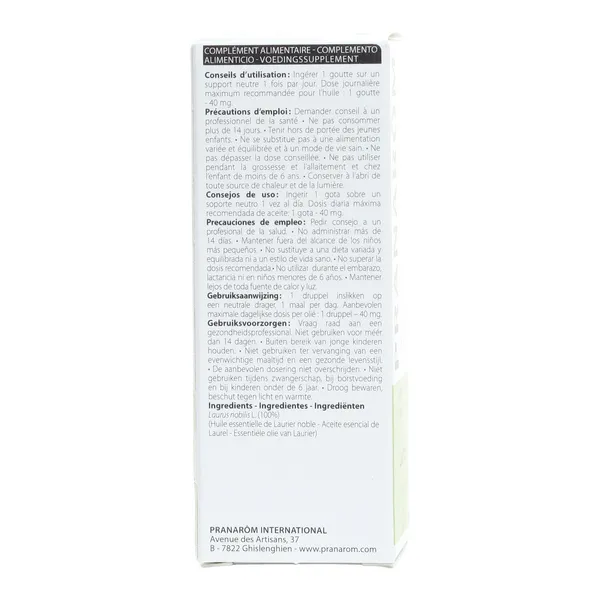 Pranarom huile essentielle Laurier noble