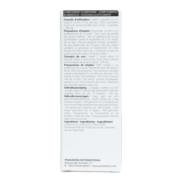 Pranarom huile essentielle Ravintsara