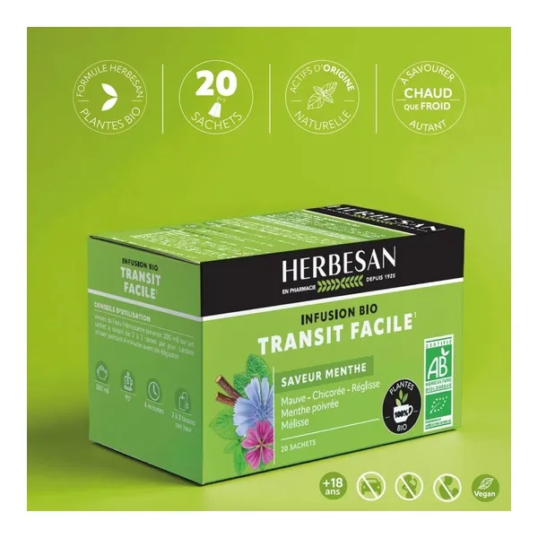 Herbesan infusion bio Transit facile
