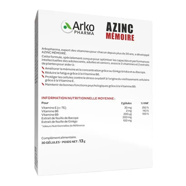 Azinc Mémoire Gélules