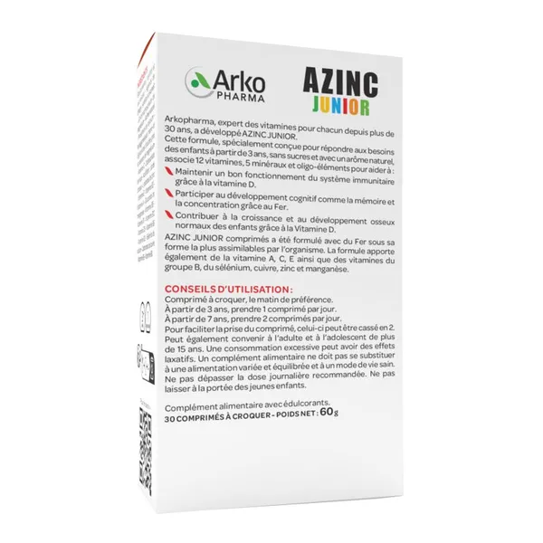 Azinc Junior fraise comprimés à croquer