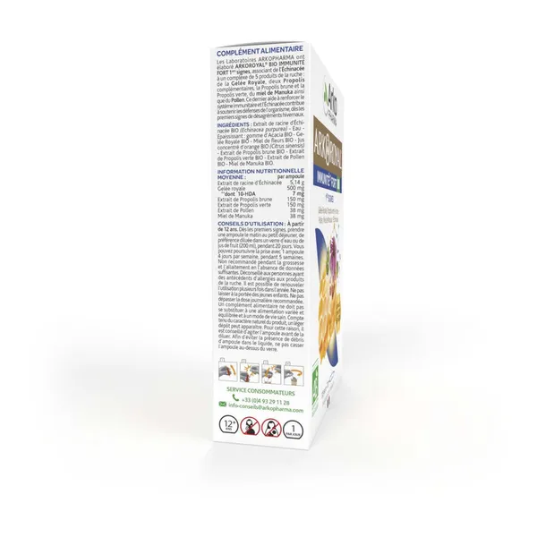 Arkoroyal Bio Immunité Fort 1ers signes ampoules
