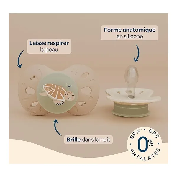 Biolane sucette silicone anatomique 0-6 mois Nuit