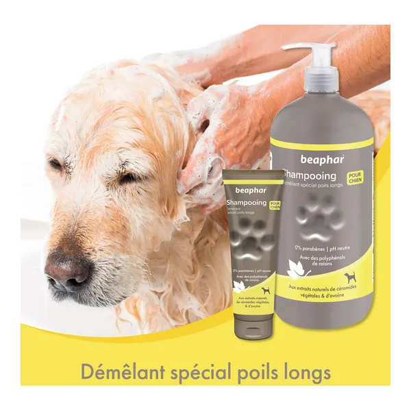 Beaphar Shampooing démêlant poils longs pour chien