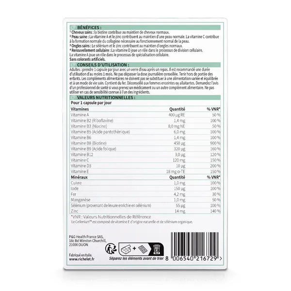 Richelet Cheveux Peau Ongles capsules