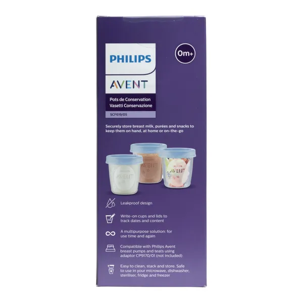Avent pots de conservation pour lait maternel 180 ml