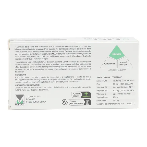 8 Mel+ Mélatonine 1,9 mg comprimés