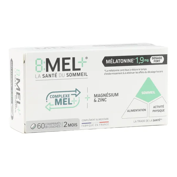 8 Mel+ Mélatonine 1,9 mg comprimés