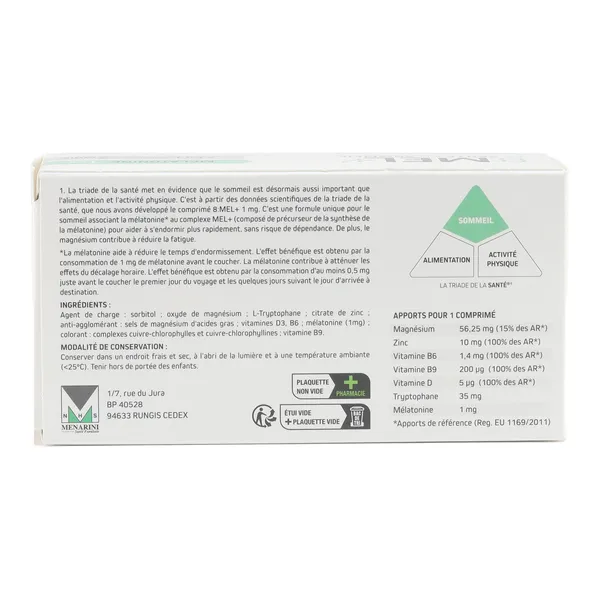 8 Mel+ Mélatonine 1 mg comprimés
