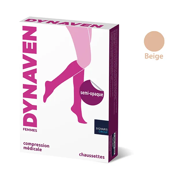 Sigvaris Dynaven Semi-opaque Chaussettes de Contention Femme Classe 3 Pieds ouverts