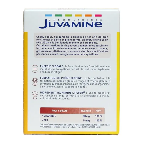 Juvamine Fer + vitamine C gélule