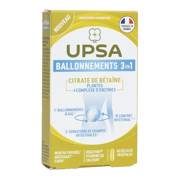 UPSA Ballonnements 3 en 1 gélules