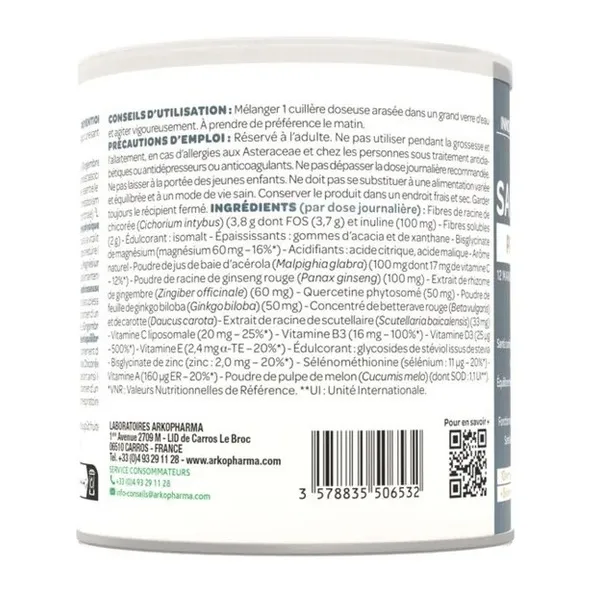 Arkopharma Santé longévité prévention globale 12 poudre