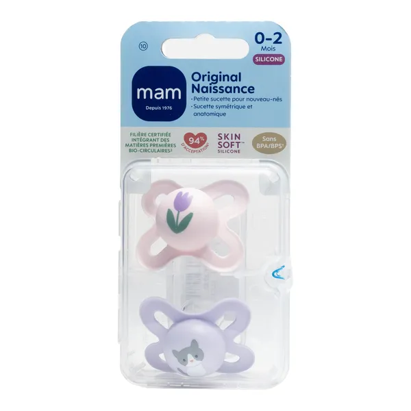 MAM Original naissance Sucette symétrique silicone 0-2 mois