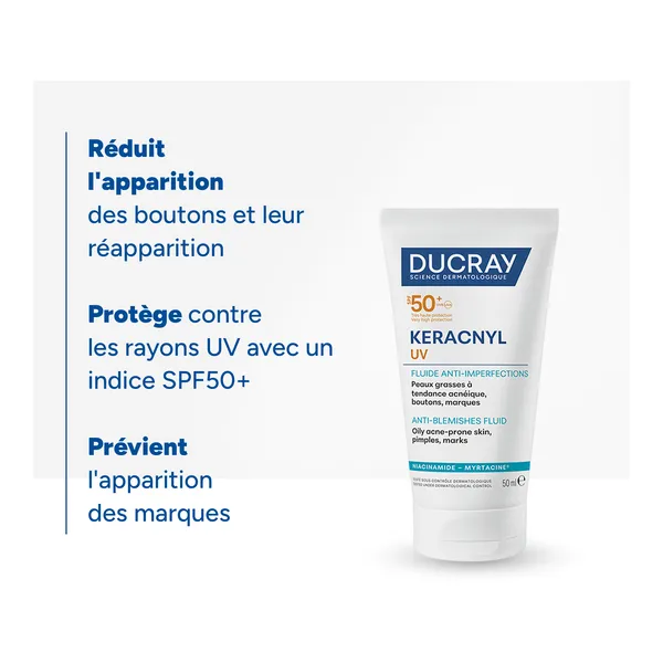Ducray Keracnyl UV fluide anti-imperfections SPF 50+