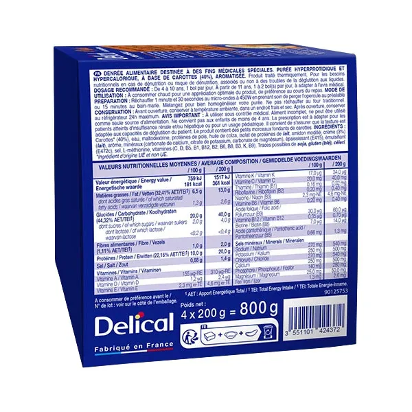 Delical Purée hyperprotéinée et hypercalorique