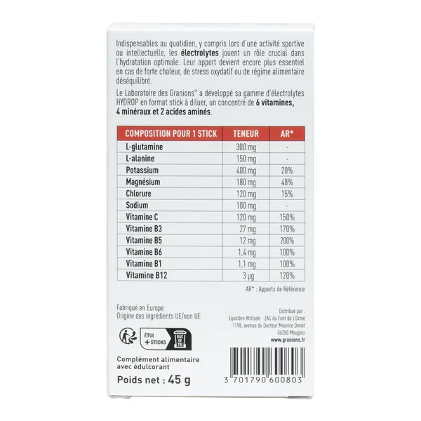 Granions Hydrop Booster d'hydratation stick