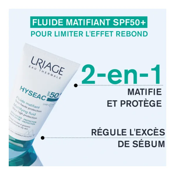 Uriage Hyséac Mat fluide hydratant matifiant SPF 50+