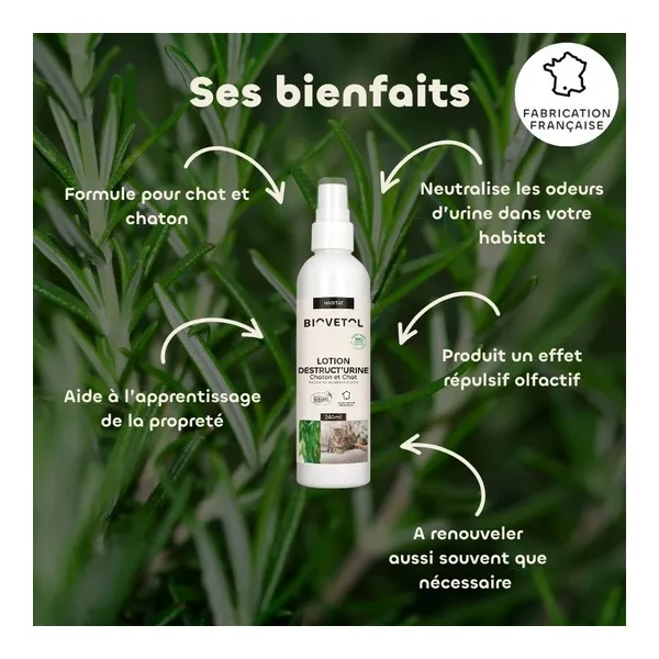 Biovetol Lotion Destruct'urine chat et chaton