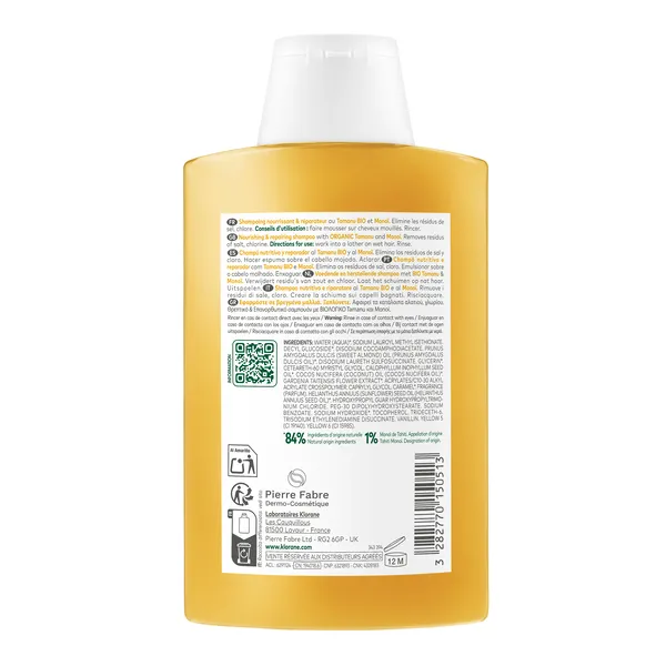 Klorane Shampoing Nutritif Après-soleil au Monoï