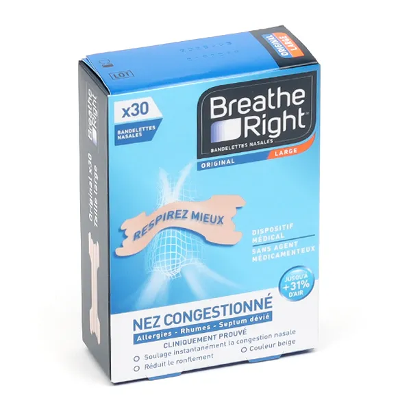 Breathe Right Sensitive bandelettes nasales