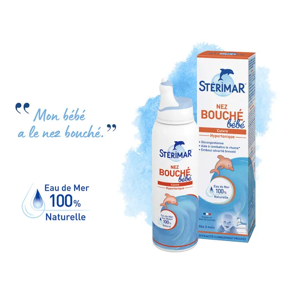 Stérimar Nez bouché bébé Spray hypertonique