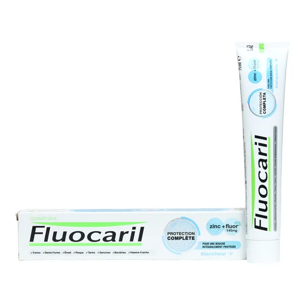 Fluocaril Dentifrice Blancheur Protection complète Zinc Fluor
