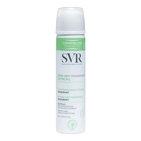 SVR Spirial Déodorant spray compressé efficacité 48 h