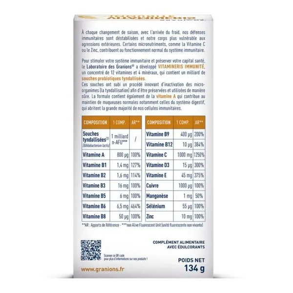Granions Vitamineris Immunité comprimés effervescents