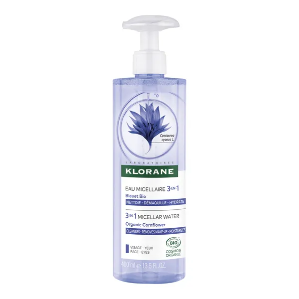 Klorane Eau micellaire 3 en 1 au bleuet Bio