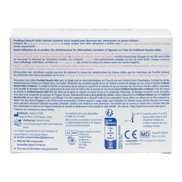 ProRhinel embouts jetables pour mouche bébé