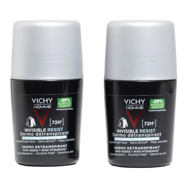 Vichy Homme déodorant Invisible Resist Dermo-détranspirant 72 h bille